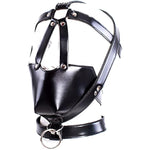 Adjustabale Leather Restraint Head Harness Maskss Breathable Mouth Ball Sm Mouth Gag Sex Toys