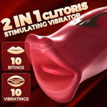 Adult Sex Toys Vibrator For Women Red, Clitoris Stimulator, Tongue Licking Mouth Sex Toy Vibrador, Intimate Massager Sexual Pleasure Tool, 10 Vibration And Kissing Modes