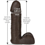 Doc Johnson Vac-U-Lock - The Realistic Dildo - 8 Inch FIRMSKYN - F-Machine and Harness Compatible - for Adults Only, Chocolate