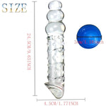 Prostate Massager Glass Pure Wand Anal Toys With Anal Beads,Crystal Penis Double Head Glass Dildo With 3 Big Beads Female Masturbation Pleasure Wand Massage Dildo Anal Plug Sex Toy For Men Women