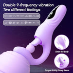 G Spot Vibrator Sex Toys-2 In 1 Adult Sex Toys 360° Rotation Vibrators With 9 Vibrating & 9 Massaging, Waterproof Clitoral Stimulator Dildo Rabbit Vibrator Women Sex Toy (Purple)