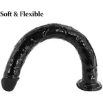 17.9 Inch Extra Super Long Realistic Dildo For Deepest Sex, No-Balls Black Anal Dildo With Strong Suction Cup, Soft Flexible Strap On Dildo Penis Anal Plug Sex Toys For Women Men Gay