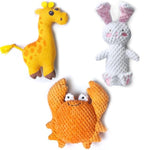 Squeaky Plush Dog Toys With Built-In Squeaker, 3 Pack Animal Shapes (Rabbit, Giraffe, Crab) For Small Medium Dogs, Soft Chew Toys For Puppy Teething And Interactive Play