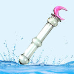 Glass Double-Ended Dildo G-Spot Stimulation Butt Plugs,Glass Pleasure Wand Moon Shape Crystal Massager Anal Sex Toys Crystal Glass Sm G-Spot Pleasure Anal Butt Plug For Men,Women