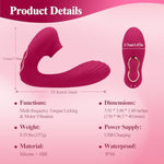 Sex Toys Clitoral Licking G Spot Vibrator, Tongue Adult Toys For Women Couple Play, Vibrating Sex Toy For Double Stimulation