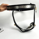 Stainless Steel Male Invisible Chastity Belt Penis Cage Locking Pants Cock Cage Device Bdsm Bondage Sex Toys (Black, 90-120Cm)