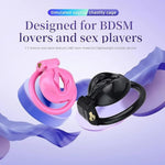 4-Ring Multi-Size Resin Chastity Cage Set, Male Chastity Lock, Lightweight Penis Lock + Invisible Lock, Bdsm Male Female Gay Sex Toy, Pink/Black Optional, Adult Sex Abstinence Toy (Pink)