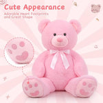 47Inch Giant Teddy Bear Stuffed Animal 4Ft, Big Teddy Bear Plush For Baby Shower, Cuddly Large Stuffed Bear Gifts For Kids, Girls, Girlfriend, Women On Valentine, Christmas, Birthday?Pink?