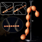 Double-Ended Butt Plug Liquid Silicone Extra Long Anal Chain With 7 Beads Anal Stretching Sm Sex Toys For Lesbianism Couples (L)