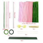 400 Pcs Pipe Cleaner Flower Kit with Chenille Stems & Floral Wires for DIY Bouquets