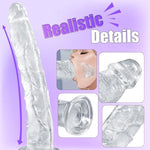 13 Inch Huge Realistic Dildo Clear Anal Adult Toy, Big Long Dildo With Small Glans For G Spot Anal Stimulation, Body-Safe Material Jelly Thin Dildo With Suction Cup, Anal Sex Toys For Men Women Couple