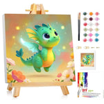 Dragon Paint by Numbers Kit for Kids, 8x8 inch, Fun and Easy Art Project