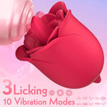 Clitoral Licking Vibrator Sex Toy For Women, Rose Sex Toy Clitoral Stimulator With 3 Tongue Licking & 10 Vibrating Modes, Female Mini Clitoris Nipple Anal Vibrator For Her Pleasure