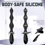 3 Motor Vibrating Anal Beads & Plug, 10.25'' Silicone Anal Trainer Dildo Vibrator Prostate Massager With Handle, Rechargeable Butt Plug With 10 Vibrations, Adult Sex Toys & Games For Men Women Couples