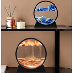 12 Inch Moving Sand Art Picture, 3D Deep Sea Flowing Sand Frame for Desk Decor