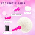 Small Rabbit Tail Anal Plug?Silicone Anal Sex Toys For Beginners?Butt Plug For Cospaly?Small Size For Long Time Comfortable Wear (White)