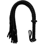 Leather Whip With Braided Handle Flogger Bdsm Spanking Paddle Sex Toy For Couples Play