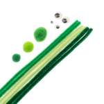 300pcs Craft Pack Green Mix Pipe Cleaners Pompoms Googly Eyes Set Arts and Crafts School Supplies