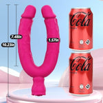 Vibrating Double Ended Dildo Silicone Bendable Realistic Penis Dual Penetration Vibrator With 10 Vibration Modes G-Spot Massage Vaginal Stimulation Anal Sex Toy For Women Lesbian Sex Toys