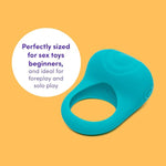 Ignite Vibrating Cock Ring - Stretchy Silicone Penis Ring - Beginner Friendly 20 Function Stimulator Couples Sex - Rechargeable - Waterproof - Turquoise