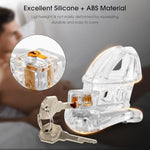 Male Chastity Device Cock Cage - Lightweight Vertical Invisible Lock Chastity Cage For Men With 4 Active Rings & 2 Keys Adult Sex Toys For Male Penis Exercise And Abstinence, Transparent