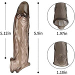 New Soft Realistic Sleeve Extender Sheath For Men Reusable Male Enhancement Extension Sleeve-1561(Black)