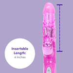 Jessica Triple Rabbit Vibrator - 4 Inch Vibrator For Women With Anal Beads - 7 Patterns & 3 Speeds - Adult Sex Toy - Waterproof - Pink