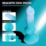 Dog Dildo Realistic Animal Penis With Suction Cup, 7.4Inch Wolf Dildos Fantasy Silicone Anal Toys For Beginners G Spot Stimulation Women Strap On(Blue)