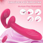 Double-Ended Strapless G Spot Vibrator for Female Couples - 10 Modes and Remote Control