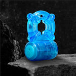Stay Hard - Usb Rechargeable 5 Function Vibrating Cock Ring - Stretchy - Ipx7 Fully Submersible Waterproof - Last Longer - Harder Erections - Sex Enhancing Couples Toy For Men - Blue
