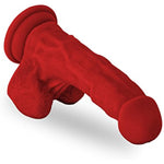 Lucky 6.5" Premium Silicone Dildo Red With Suction Cup