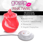 Gossip Pink Twirl 10X Silicone Licking Rose For Women & Couples. Discreet Licking Tongue Rechargeable Ipx7 Waterproof Silicone Rosebud. 2 Pieces, Pink.