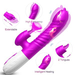 Thrusting Vibrator G Spot Couple Vibrators Rabbit Vibrator Adult Sex Toys For Women Dual Stimulation Sex Toys With 10 Vibration Mode Intelligent Heating Pleasure Tools For Female Couples Games
