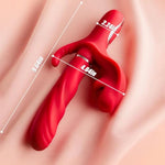Rabbit Thrusting Vibrator G Spot Massager With Tongue Anal Clitoral Stimulator 5 Vibration Modes With Thrust And Nibbling Silicone Dildo Sex Toys For Women And Couples