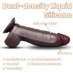 8" Huge Thick Big Black Dildo - Bbc Dual Density Silicone Anal Dildo, 7" Girthy Fat Giant Dildos With Suction Cup, Curved Xl Large Massive Dildos Adult Sex Toys & Games For Women Men Gay