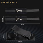 Sex Bondage Wrist & Thigh Cuffs Bdsm Restraints Set, Sex Toys For Women With Adjustable Leg Straps Handcuffs For Couple Beginner Sm Game Play(Black)