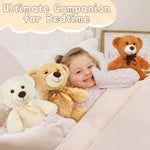 14 Piece Teddy Bears Bulk Baby Shower,14 Inch Cute Teddy Bear Stuffed Animals Plush,Small Stuffed Bears,Centerpiece Decoration,Brown,White,Dark Brown