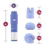 Rose Revitalize Massage Kit - Massager, External Massager Vibrator - 3 Ultrasilk Smooth Puria Silicone Attachments For Pleasure, Stress Relief - Waterproof - Pocket Sized - Periwinkle