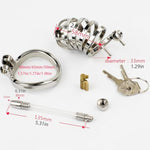 Male Chastity Device Chastity Cage With Silicone Catheter Sex Toys Metal Cock Cage With Concealed Lock For Men'S Penis Bondage Breathable Curved Stainless Steel Penis Cage (1.77In)