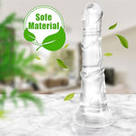 9.45 inch Realistic Huge Thick Horse Dildo No Balls?Soft Clear Dildo Animal Dildos with Strong Suction Cup for G Spot and Anal Play Large Anal Dildos Adult Sex Toy for Women Men Gay (M)