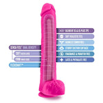 Eden Adult Sex Toy - Dual Density Monster Dildo - 14-Inch Long - Realistic Big Penis With Strong Suction Cup - Clitoral G-Spot & Anal Stimulator - Strap-On Compatible - Women Men & Couples (Pink)