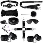 10-Piece Adult Bondage Kit with Blindfold and Restraints for Couples