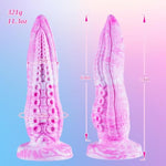 7.6 Inch Monster Octopus Tentacle Dildo For Women Lesbian, 2" Wide Silicone Realistic Dragon Dildos Animal Short Thick Anal Dildo For Gay, Fantasy Pink Alien Dildos Suction Cup Adult Sex Toy For Men