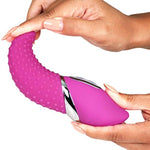 Pink Textured Tongue Vibrator with 7 Powerful Functions for GSpot and Clitoral Stimulation