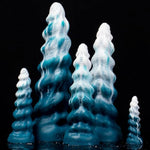 Fantasy Soft Thrusting Dildo - Conical, Layered, Massive & Thick Design For Anal Play, Huge & Fat Dildo With Realistic Feel (L), White And Dark Green