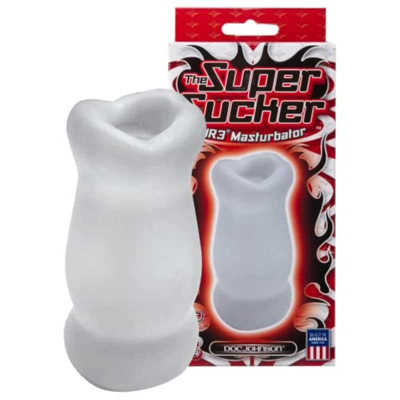 Doc Johnson The Super Sucker - ULTRASKYN Masturbator - Pocket Pal - Open-Ended Stroker - Proudly Made In America - Frost