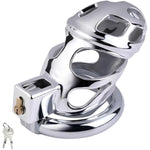 Metal Chastity Cage Hollowed Out Chastity Devices Can Long Time Wear Penis Cage With Lock And Key For Men Erection Control Sm Chastity Play Adult Sex Toys For Male (S)