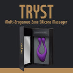 Doc Johnson TRYST - Multi Erogenous Zone Silicone Vibrator and C-Ring - Focused Stimulation For Both Partners - Synergistic Vibrations - Purple