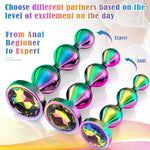 Metal Anal Beads Set: 3 Graduated Stainless Steel Butt Plugs for Prostate Massage