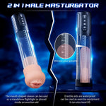 Waterproof Realistic Male Masturbator with Sucking, Pumping & Vibrating Functions